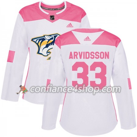 Adidas Maillot de Hockey Nashville Predators Viktor Arvidsson 33 2017-2018 Blanc Rose Fashion Authentic - Femme